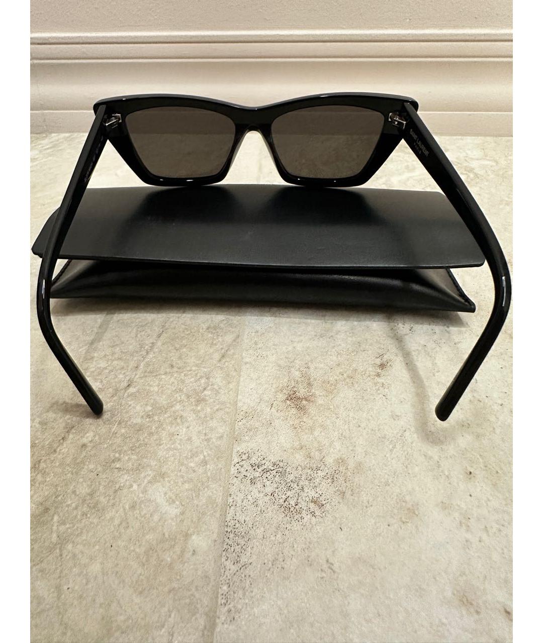 SAINT LAURENT Черные пластиковые солнцезащитные очки, фото 6