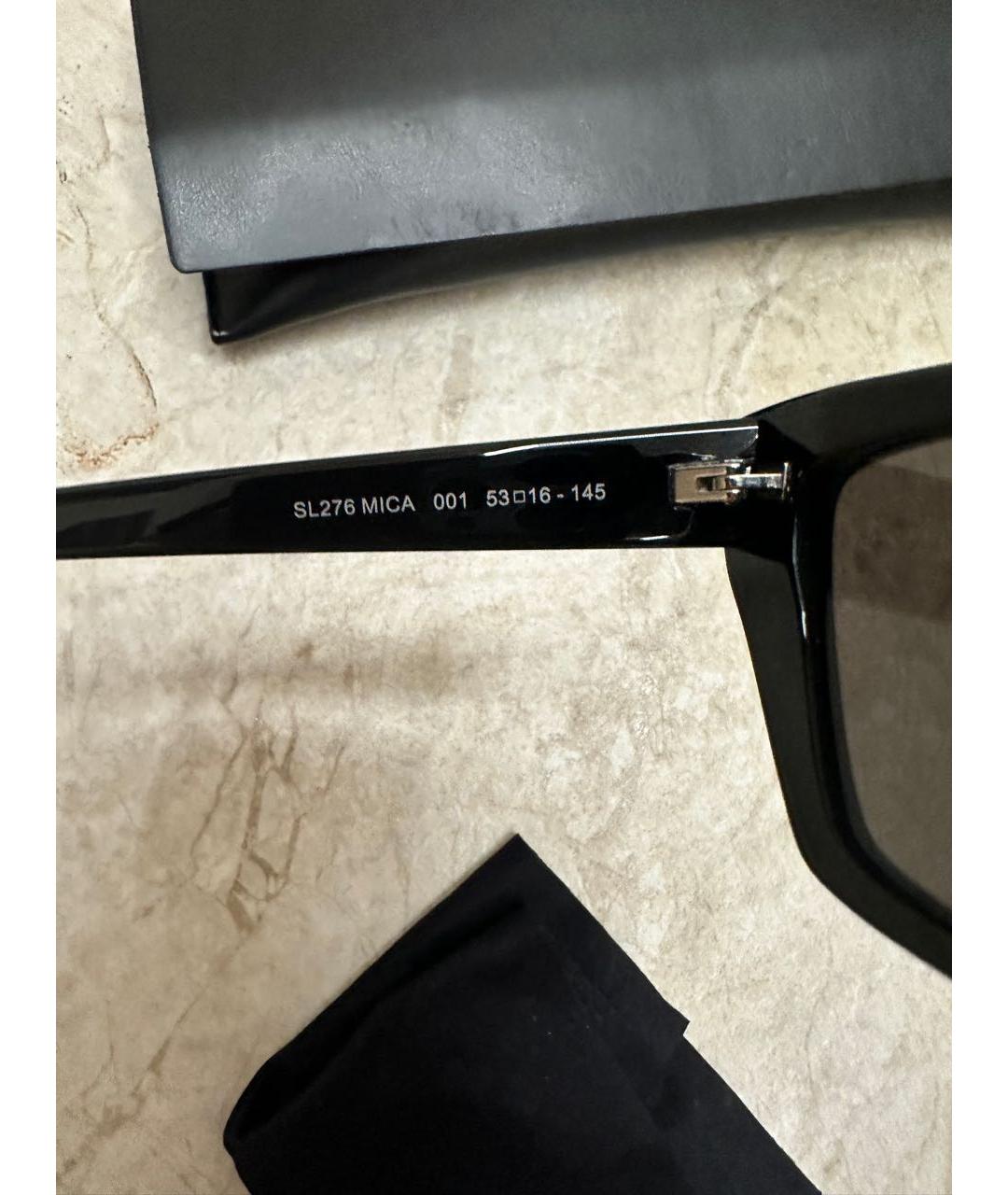 SAINT LAURENT Черные пластиковые солнцезащитные очки, фото 4