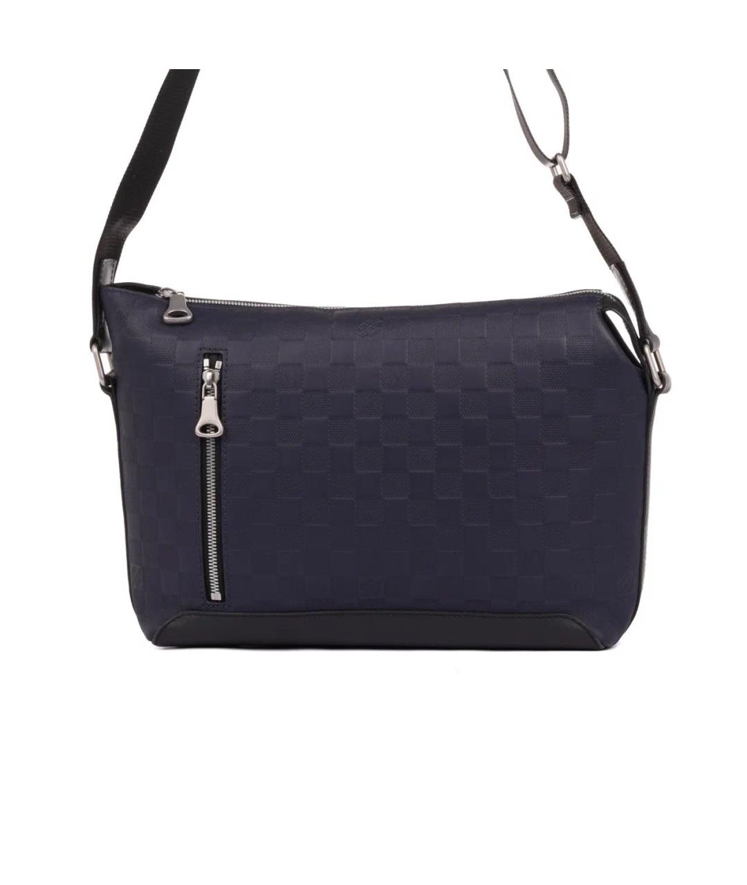 LOUIS VUITTON Темно-синяя кожаная сумка на плечо, фото 2