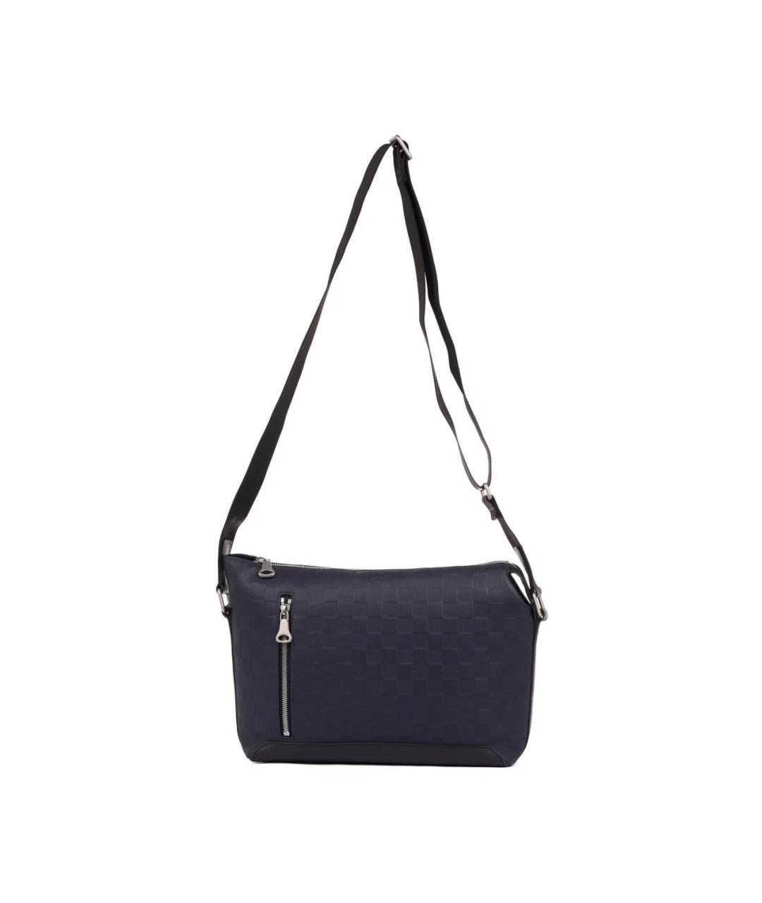 LOUIS VUITTON Темно-синяя кожаная сумка на плечо, фото 3