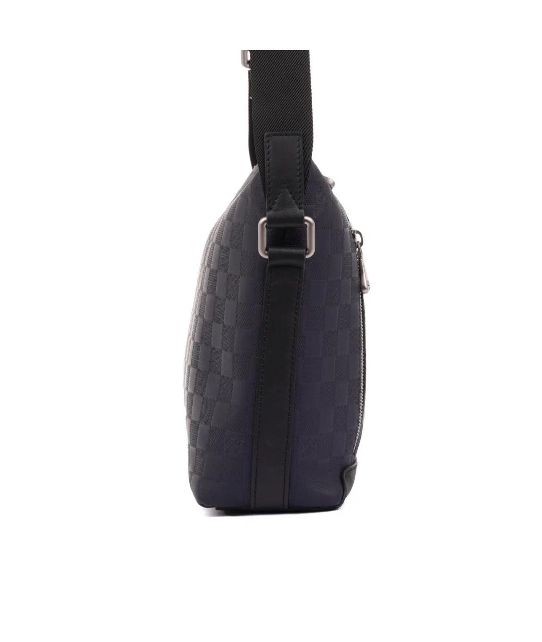 LOUIS VUITTON Темно-синяя кожаная сумка на плечо, фото 6