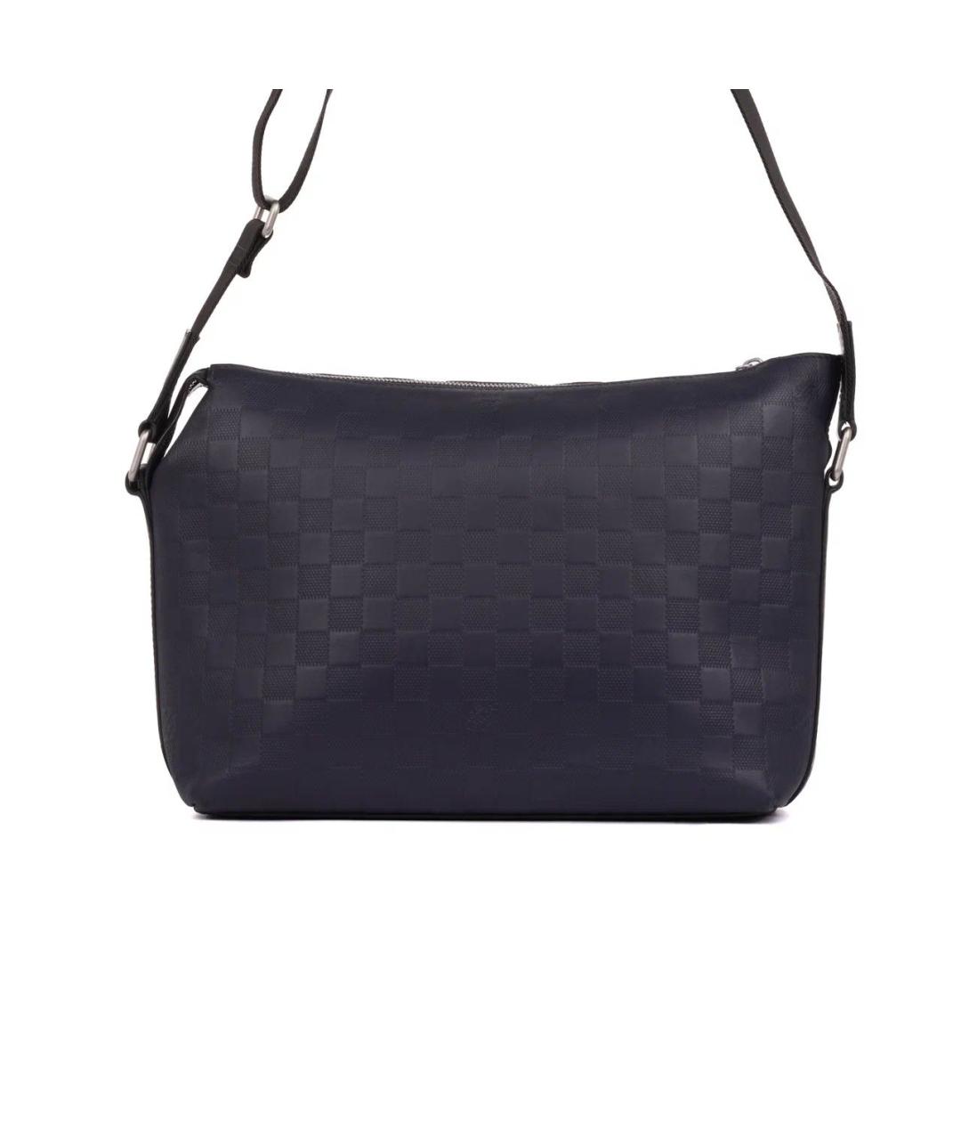 LOUIS VUITTON Темно-синяя кожаная сумка на плечо, фото 4