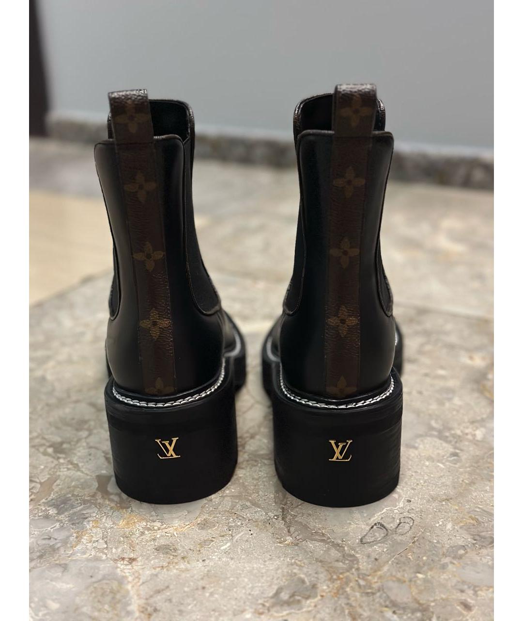 LOUIS VUITTON Черные кожаные ботинки, фото 4