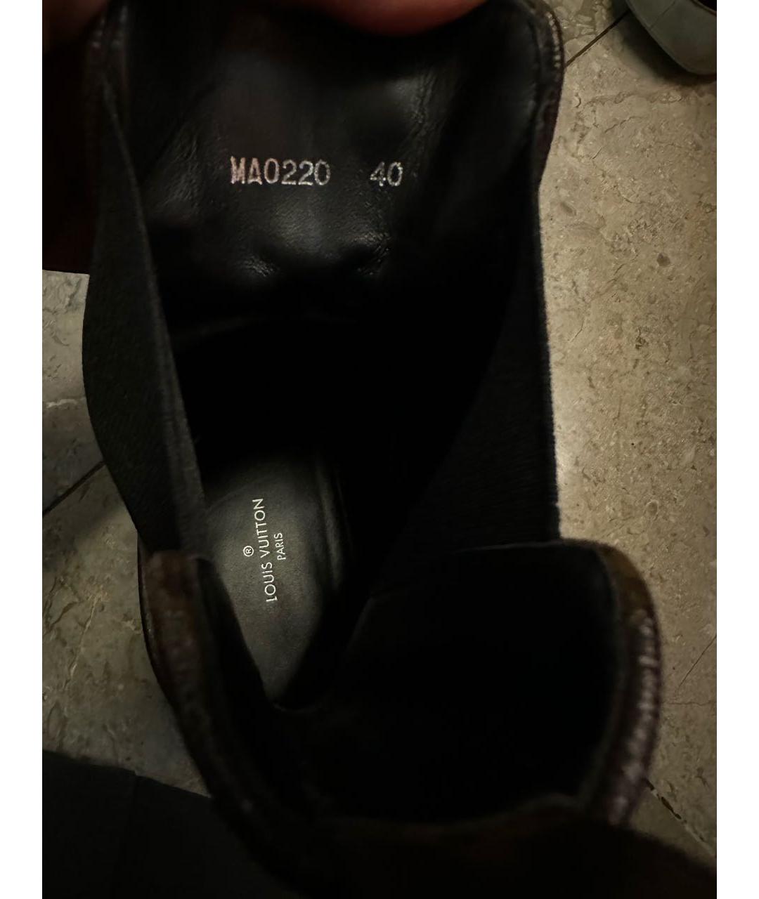 LOUIS VUITTON Черные кожаные ботинки, фото 2