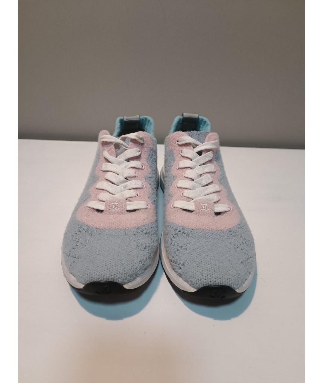 CHANEL Голубые текстильные кроссовки, фото 2