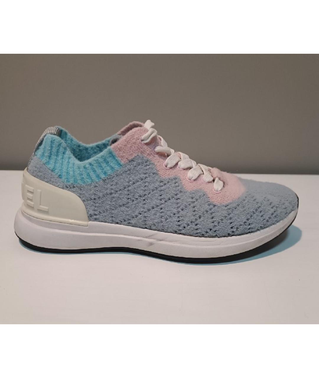 CHANEL Голубые текстильные кроссовки, фото 5