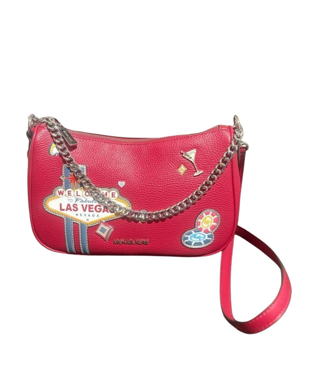MICHAEL KORS Красная кожаная сумка через плечо, фото 1