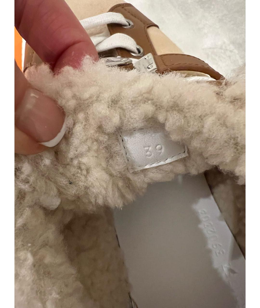 HERMES Бежевые замшевые кеды, фото 6