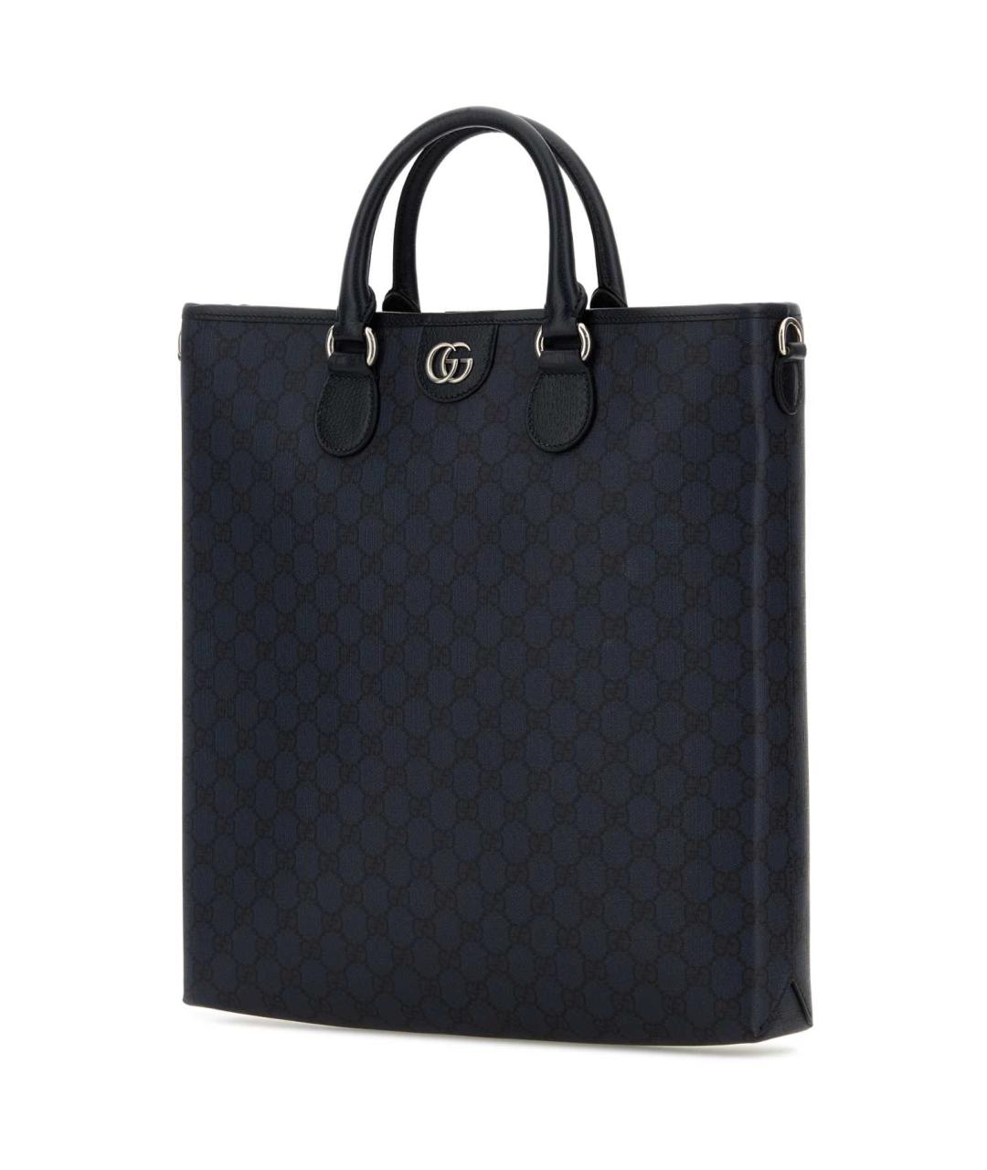 GUCCI Темно-синяя жаккардовая сумка тоут, фото 2