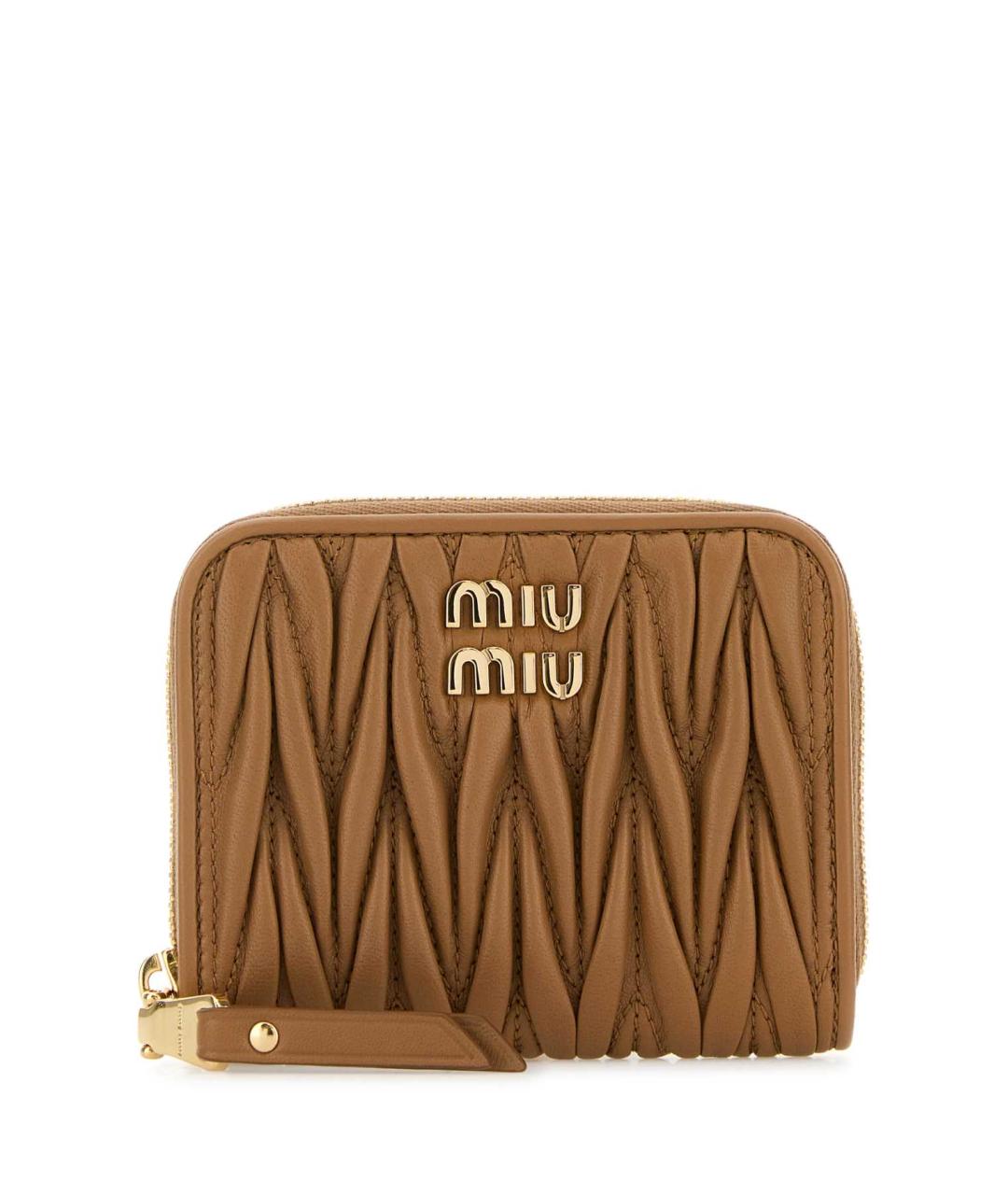 MIU MIU Бежевый кожаный кошелек, фото 1