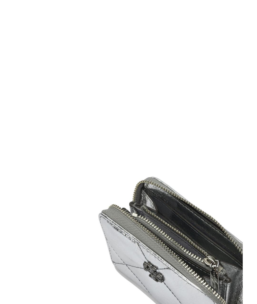 TORY BURCH Серебрянный кожаный кардхолдер, фото 5