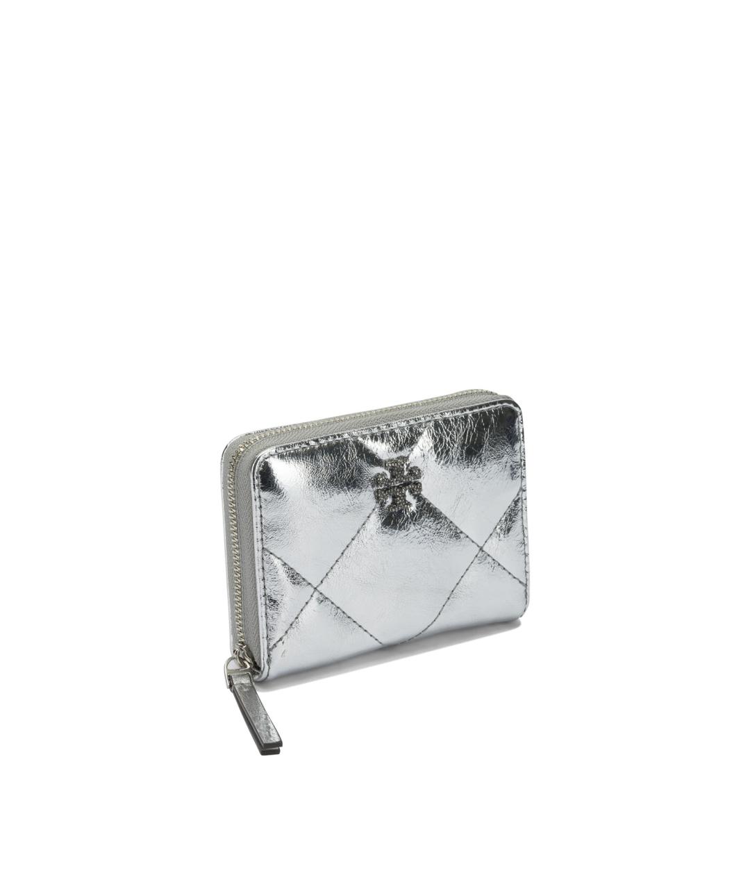 TORY BURCH Серебрянный кожаный кардхолдер, фото 2