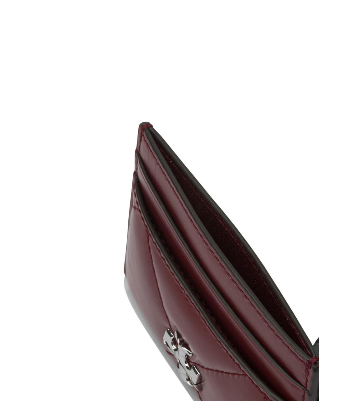 TORY BURCH Бордовый кожаный кардхолдер, фото 5