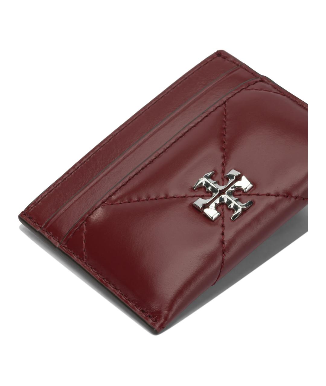 TORY BURCH Бордовый кожаный кардхолдер, фото 4