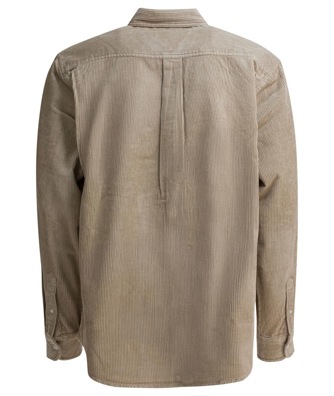 CARHARTT WIP Бежевая хлопковая кэжуал рубашка, фото 2