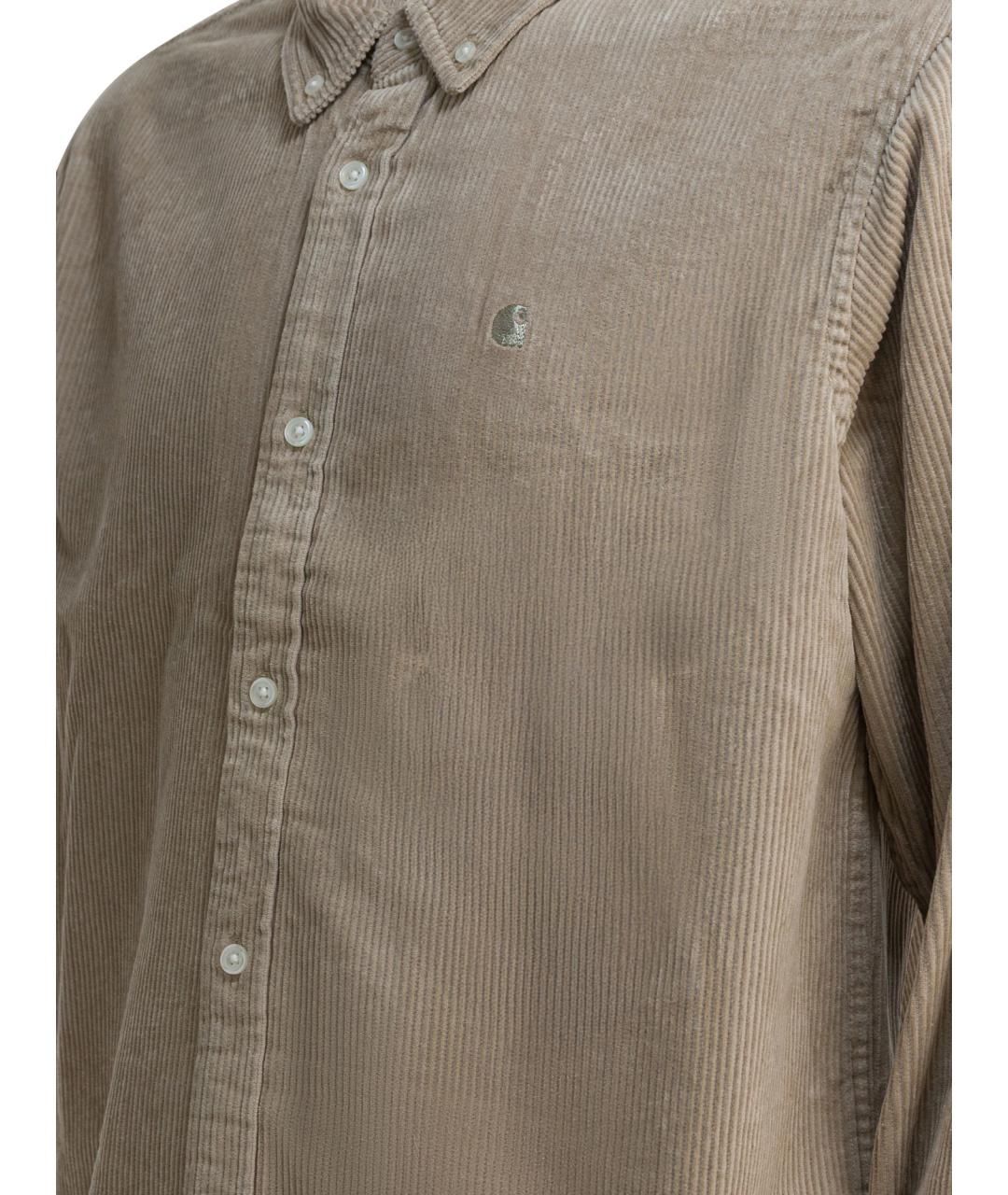CARHARTT WIP Бежевая хлопковая кэжуал рубашка, фото 4