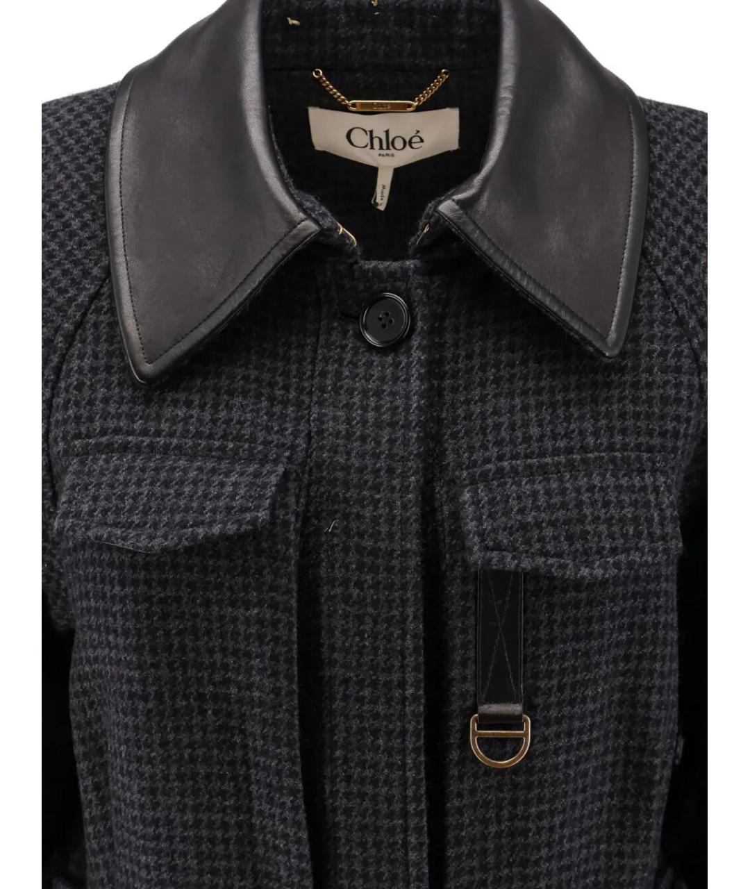 CHLOE Черное шерстяное пальто, фото 3