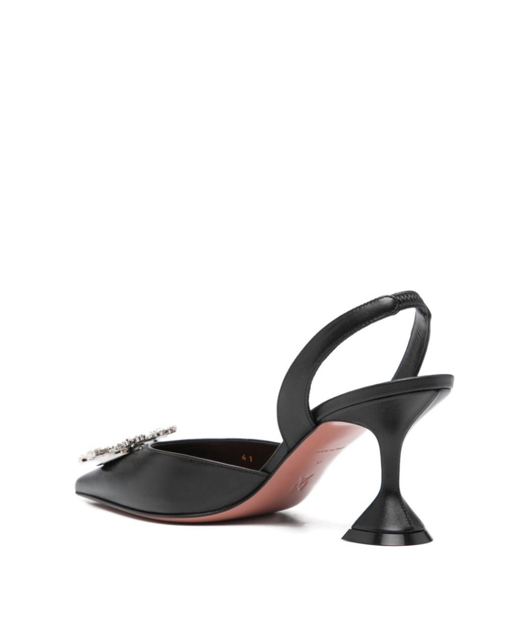 Amina Muaddi Черные кожаные туфли, фото 4