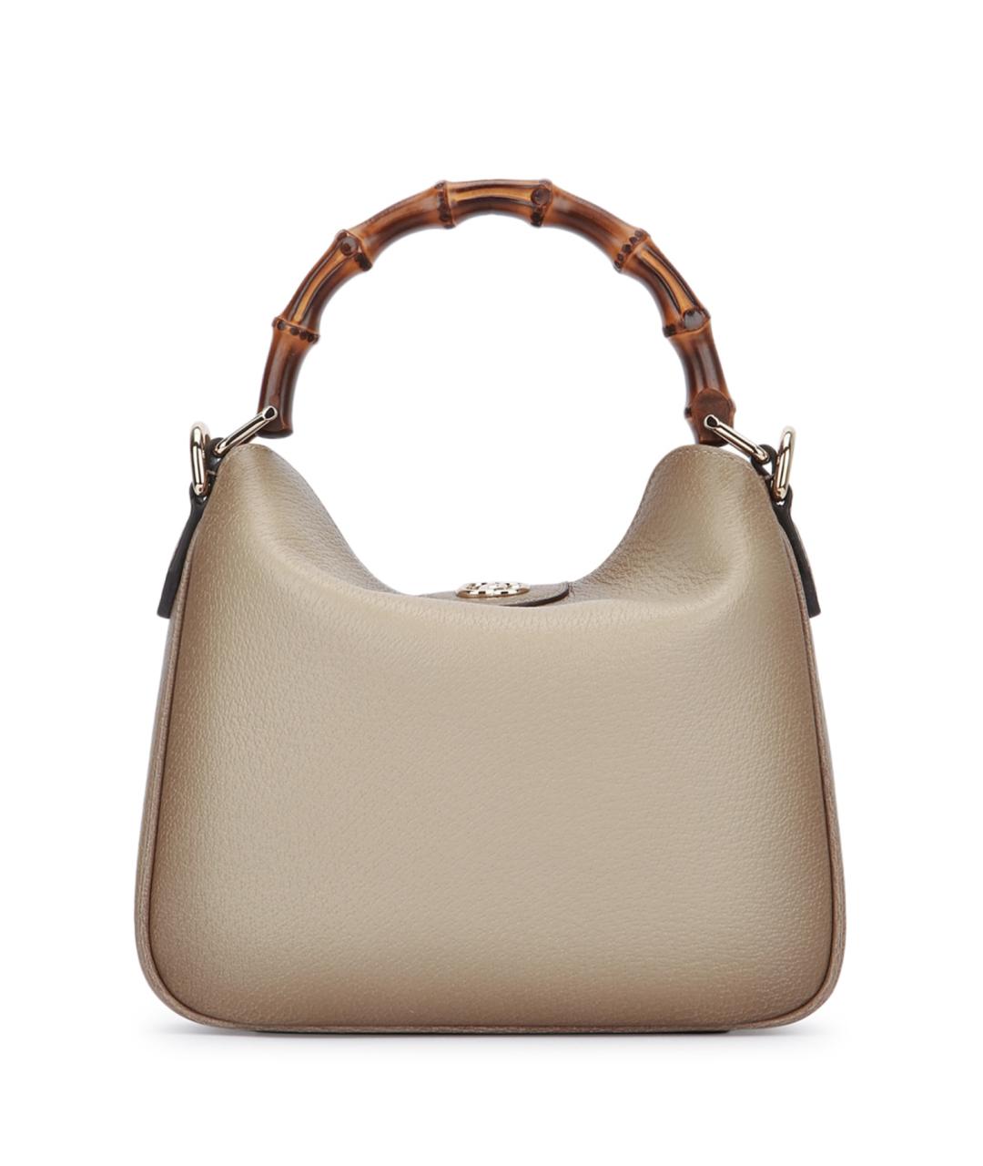 GUCCI Бежевая кожаная сумка с короткими ручками, фото 1