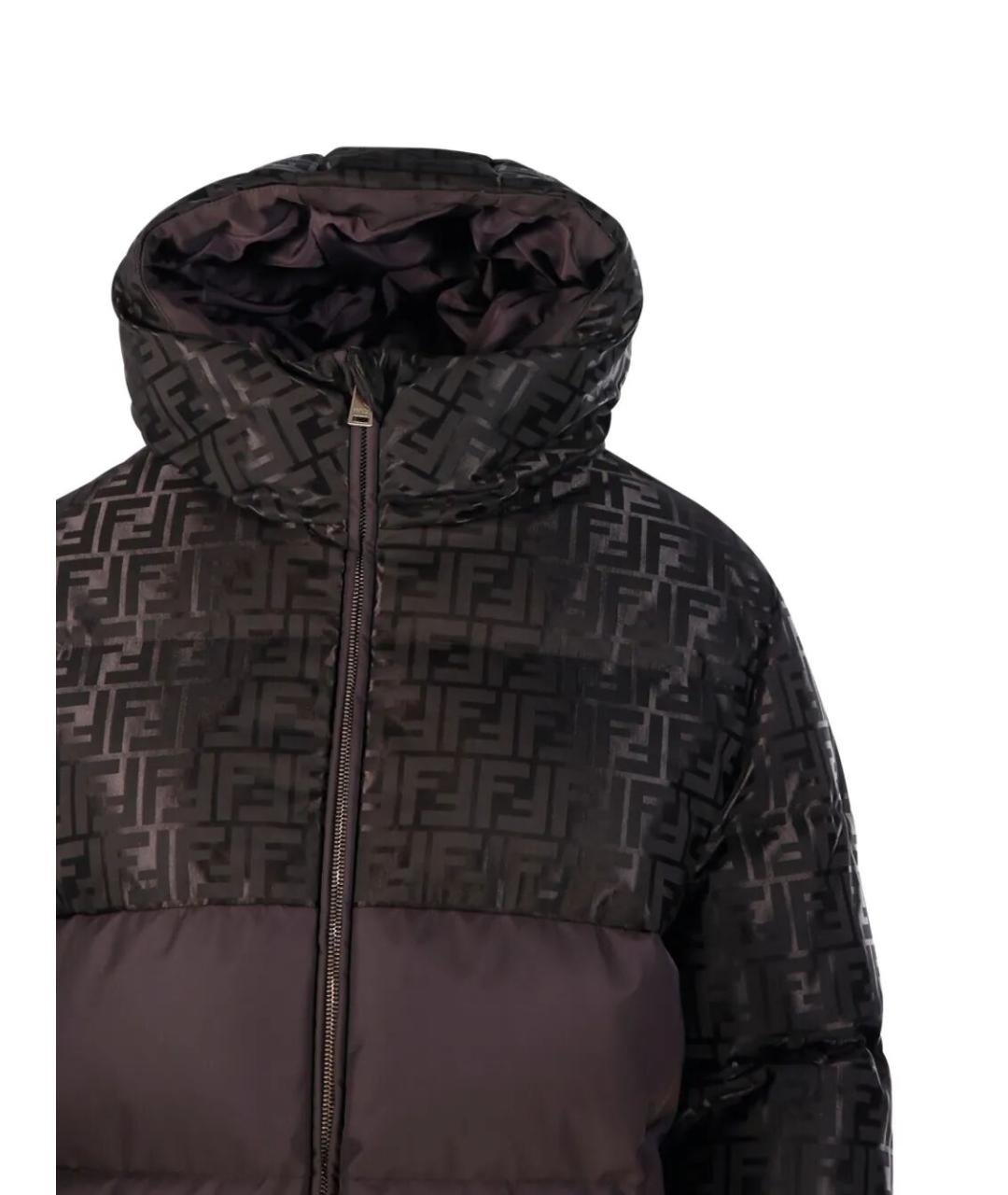 FENDI Коричневый полиэстеровый пуховик, фото 3