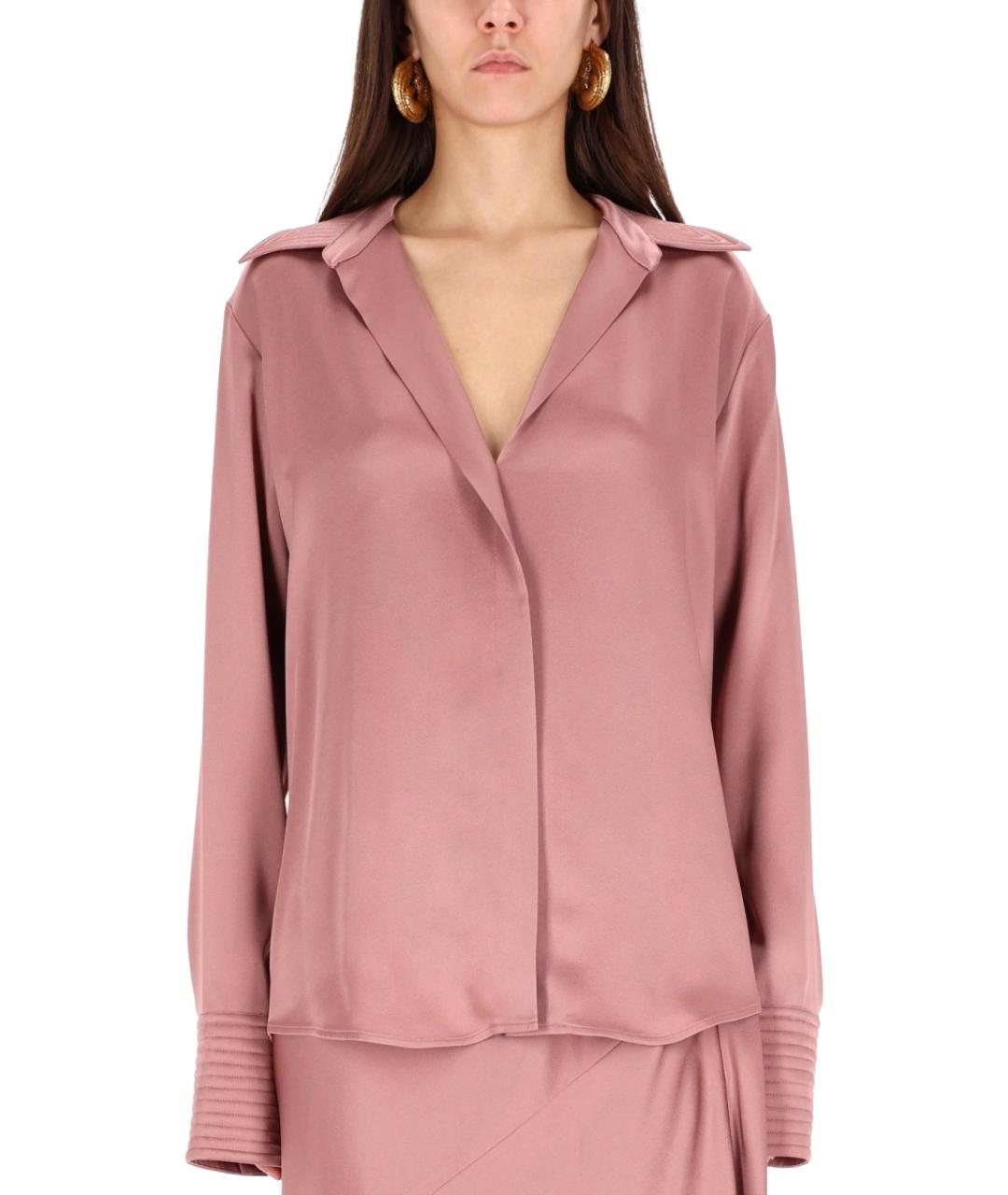 DRIES VAN NOTEN Розовая ацетатная рубашка, фото 2
