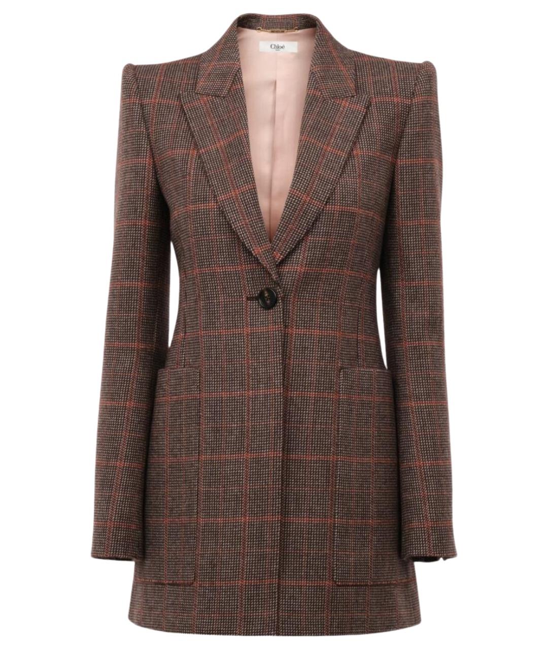 CHLOE Коричневая шерстяная куртка, фото 1