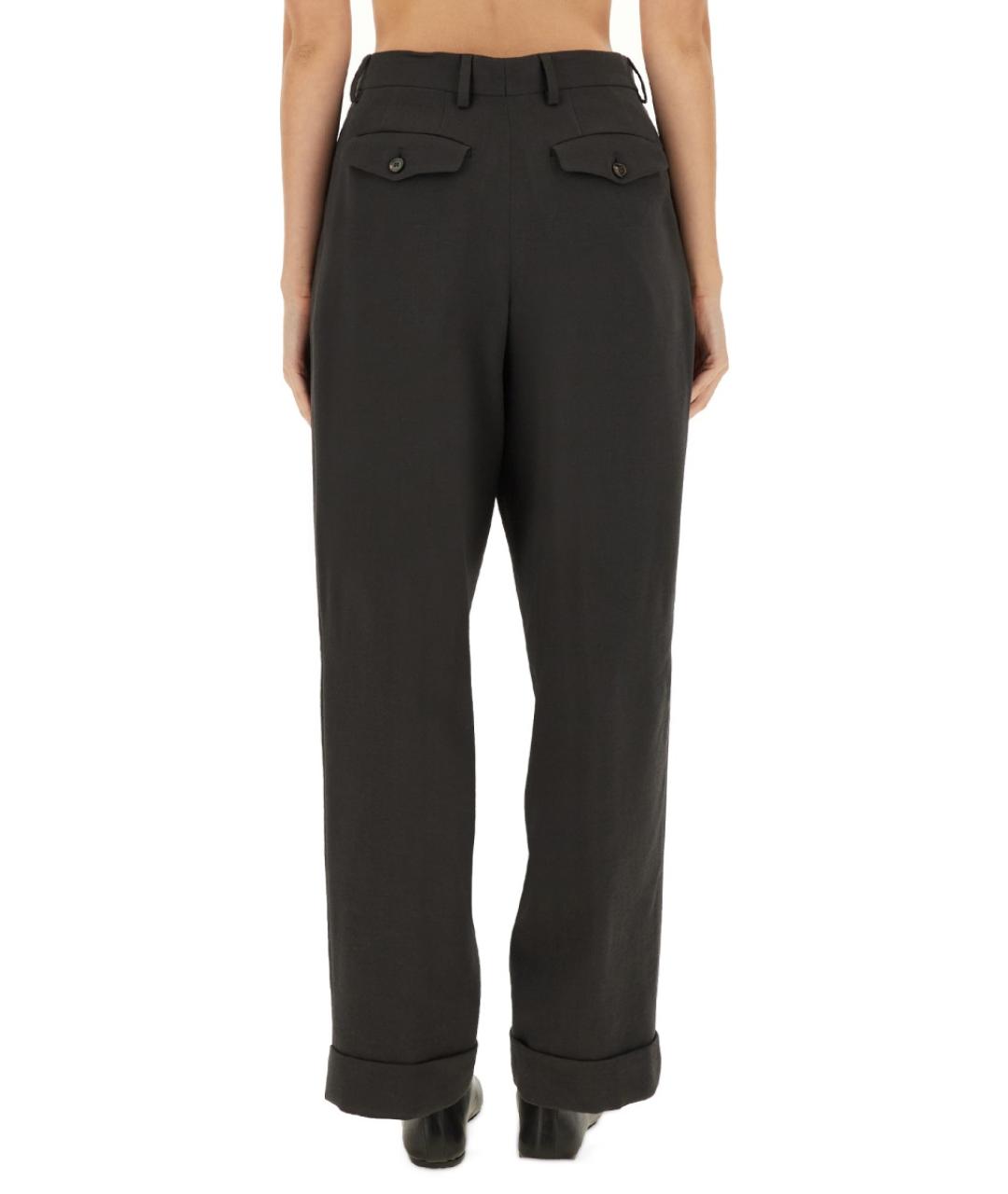 DRIES VAN NOTEN Серые шерстяные прямые брюки, фото 3