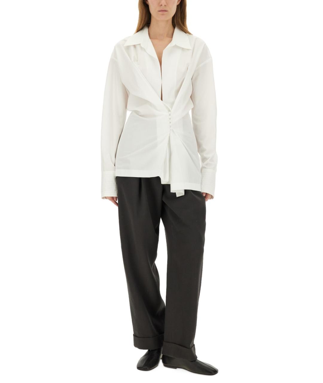 DRIES VAN NOTEN Серые шерстяные прямые брюки, фото 2