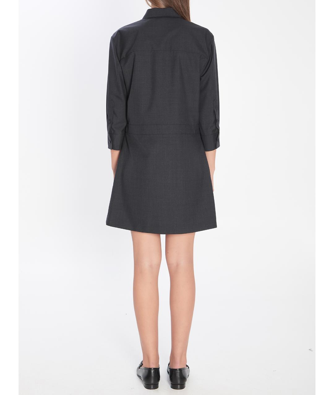 GUCCI Антрацитовое шерстяное повседневное платье, фото 5