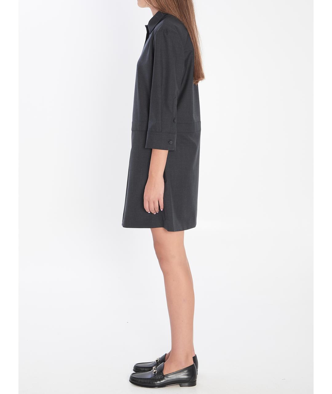GUCCI Антрацитовое шерстяное повседневное платье, фото 4