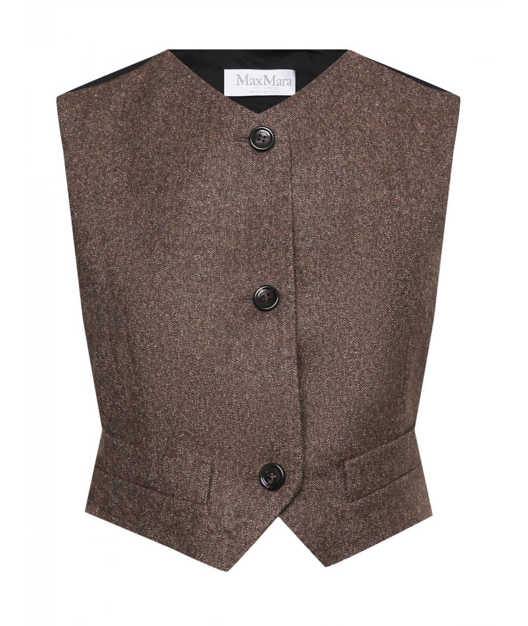 MAX MARA Коричневый шерстяной жилет, фото 1