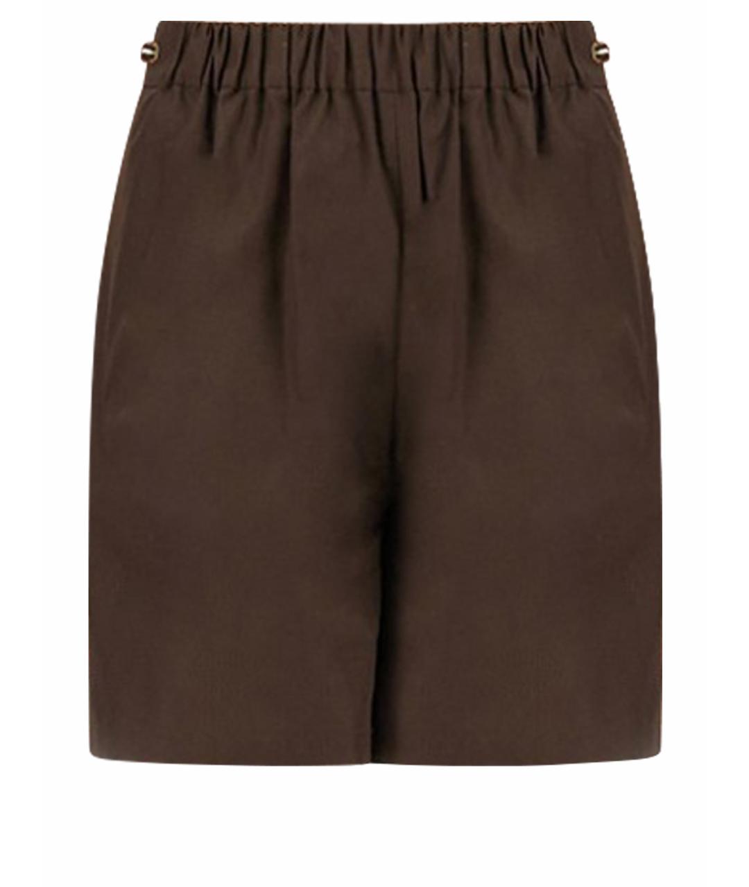 MAX MARA Коричневые хлопковые шорты, фото 1