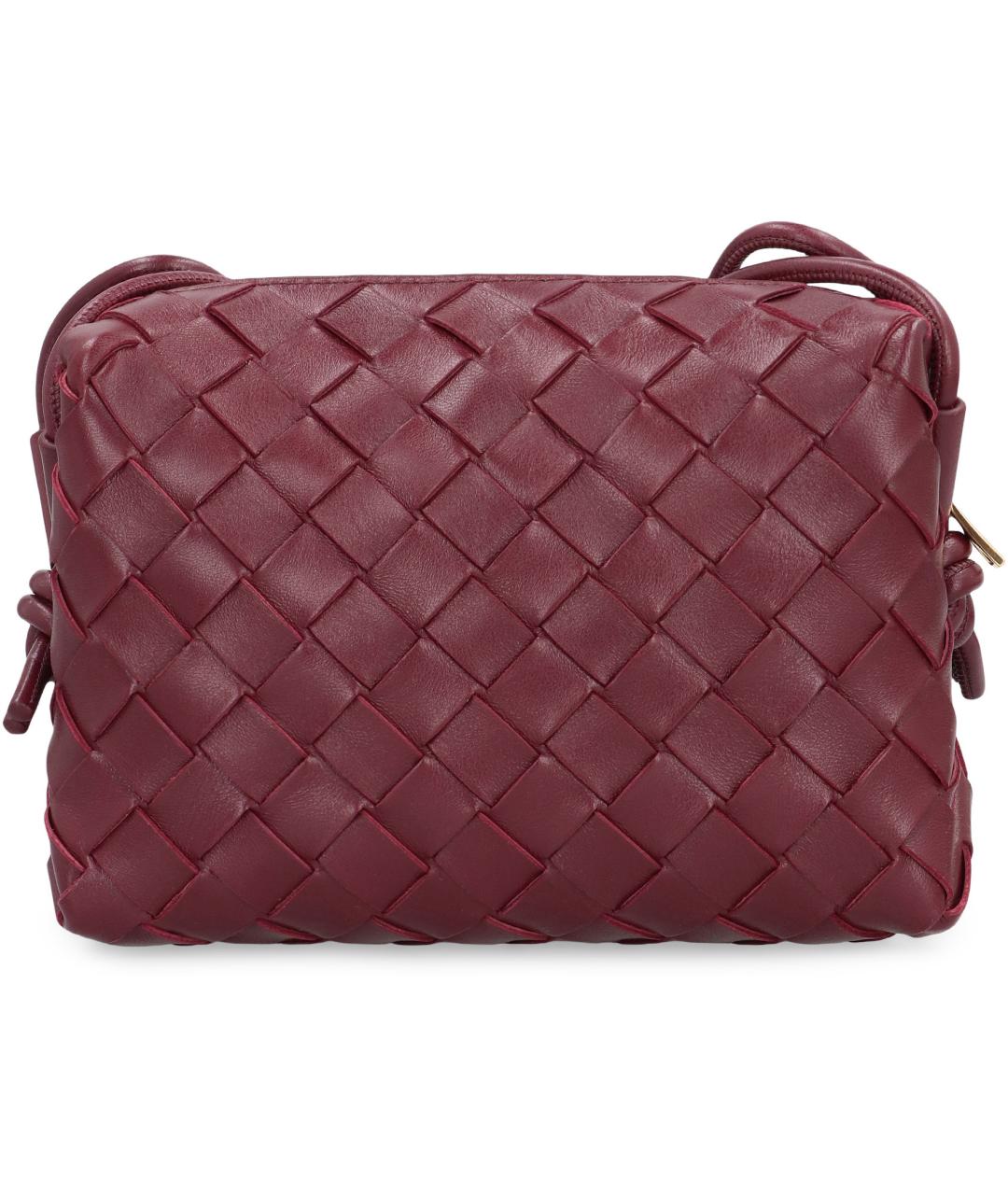 BOTTEGA VENETA Бордовая кожаная сумка через плечо, фото 4