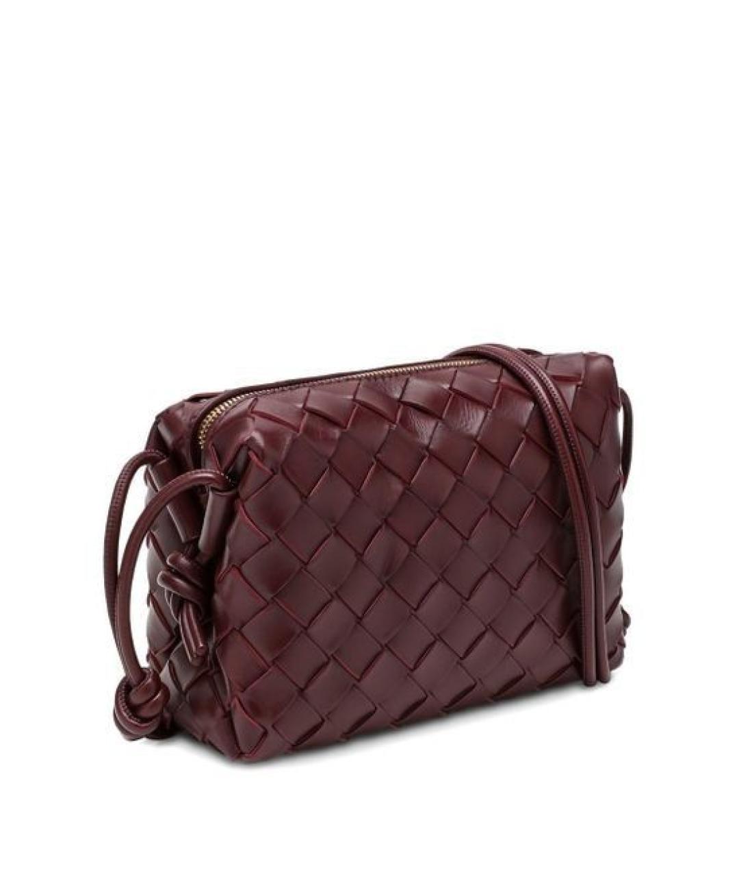 BOTTEGA VENETA Бордовая кожаная сумка через плечо, фото 2