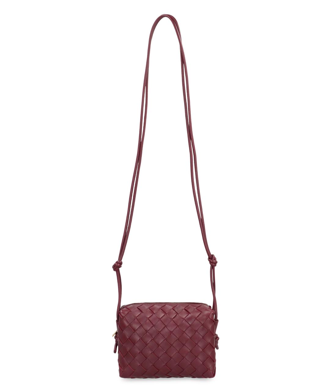 BOTTEGA VENETA Бордовая кожаная сумка через плечо, фото 5