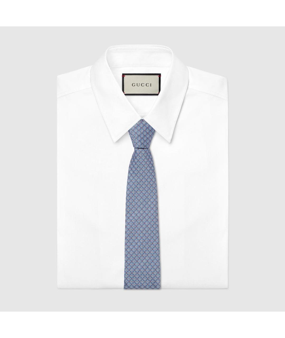 GUCCI Синий шелковый галстук, фото 2