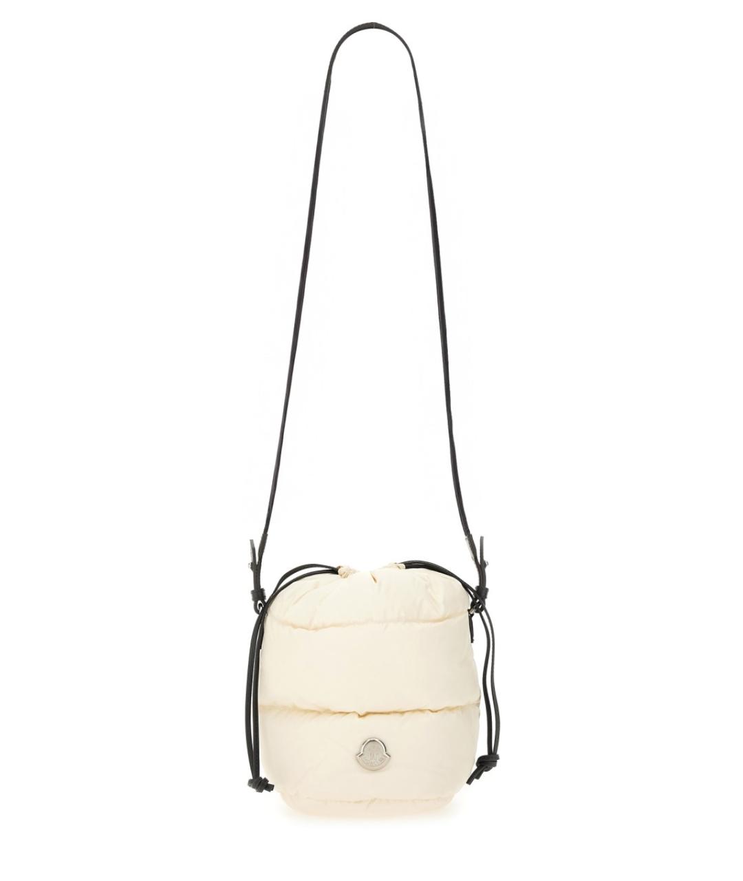 MONCLER Бежевая синтетическая сумка с короткими ручками, фото 2