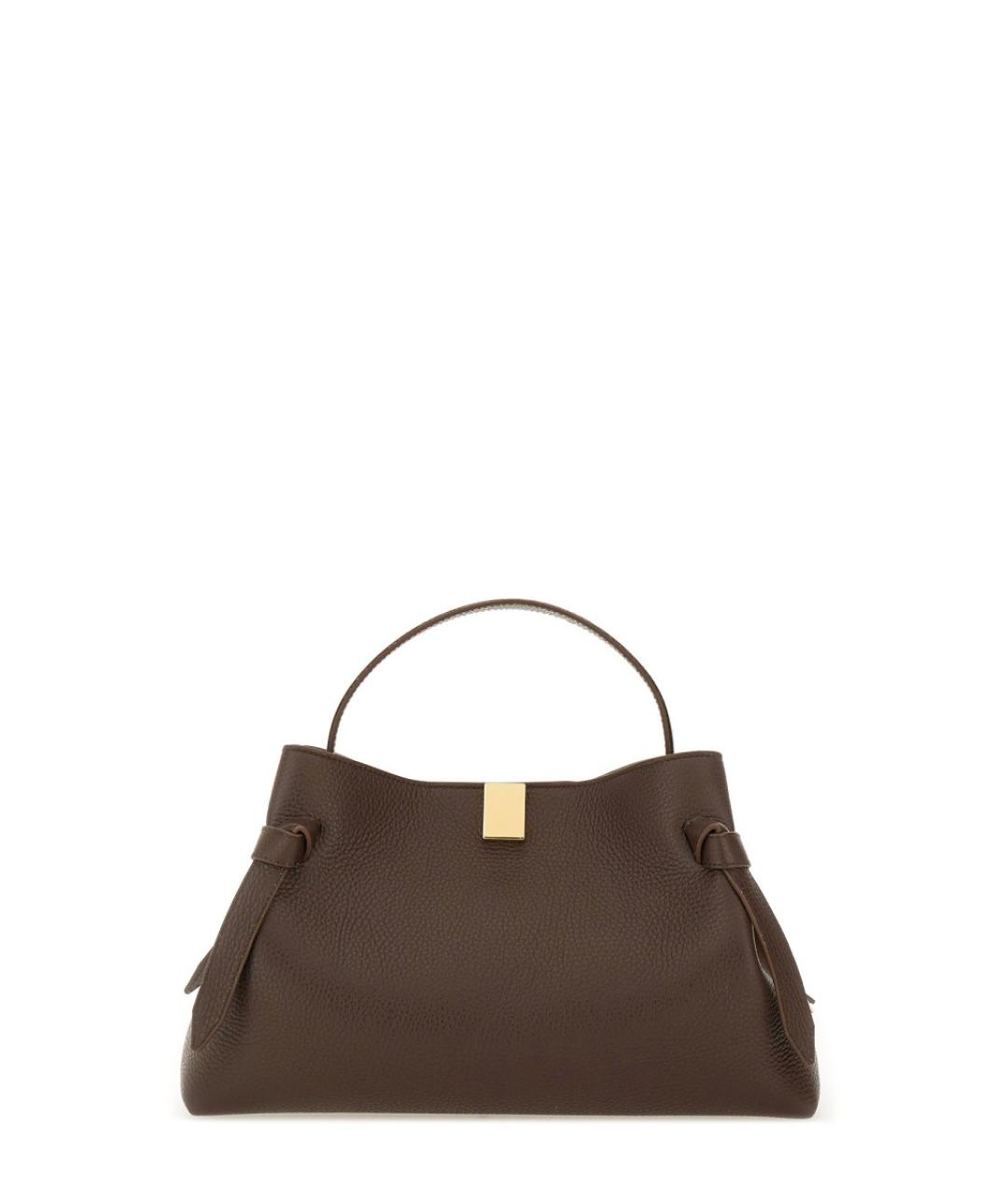 YUZEFI Коричневая кожаная сумка с короткими ручками, фото 1