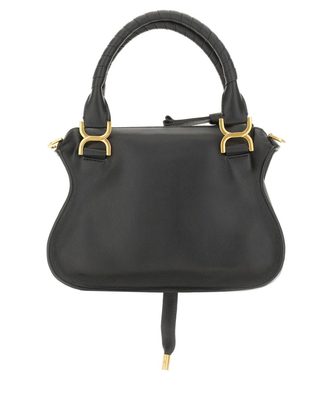 CHLOE Черная кожаная сумка с короткими ручками, фото 3