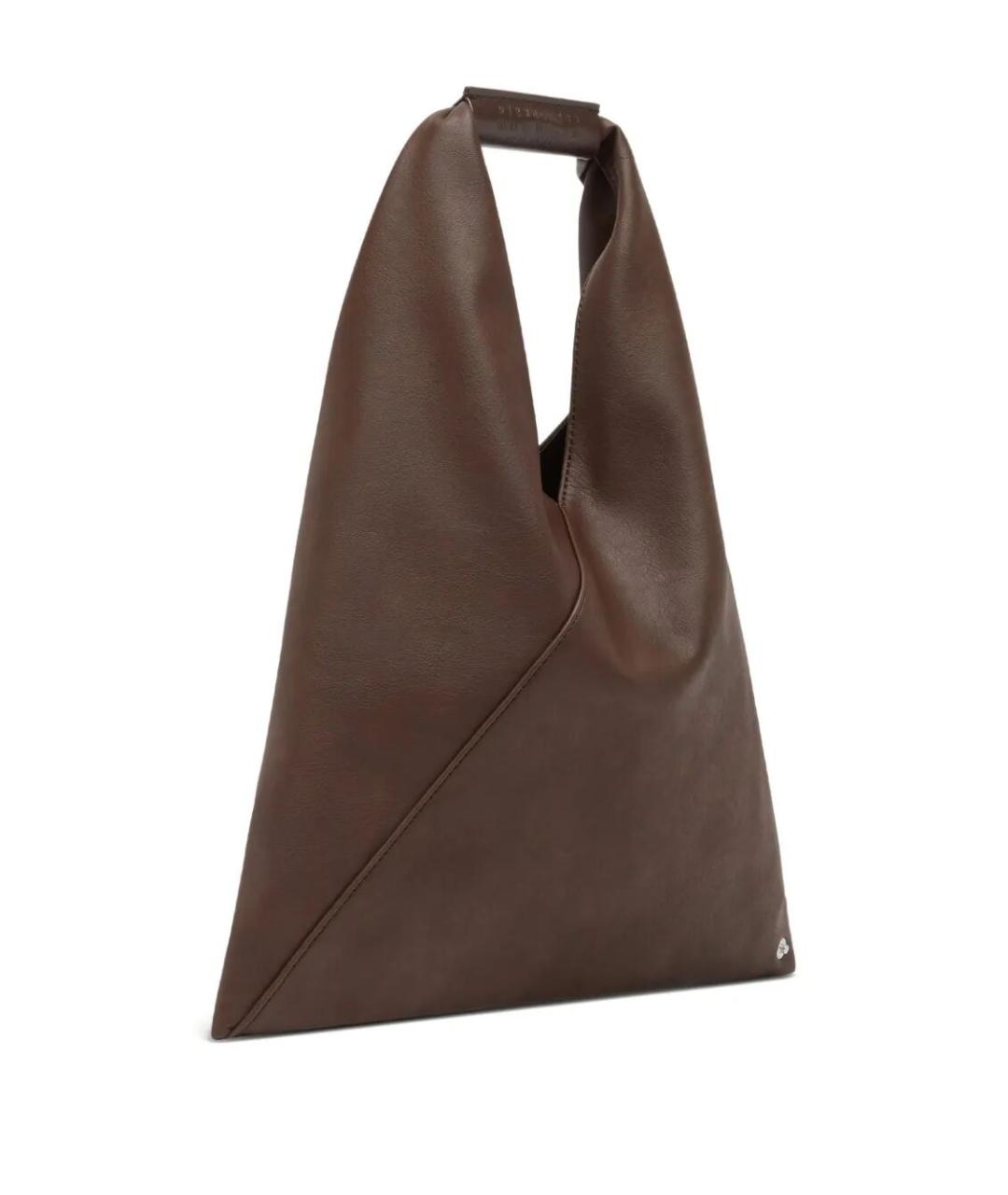 MM6 MAISON MARGIELA Коричневая сумка с короткими ручками из искусственной кожи, фото 5