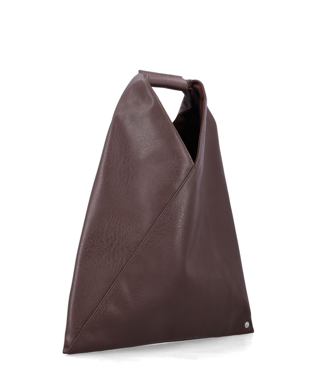 MM6 MAISON MARGIELA Коричневая сумка с короткими ручками из искусственной кожи, фото 2