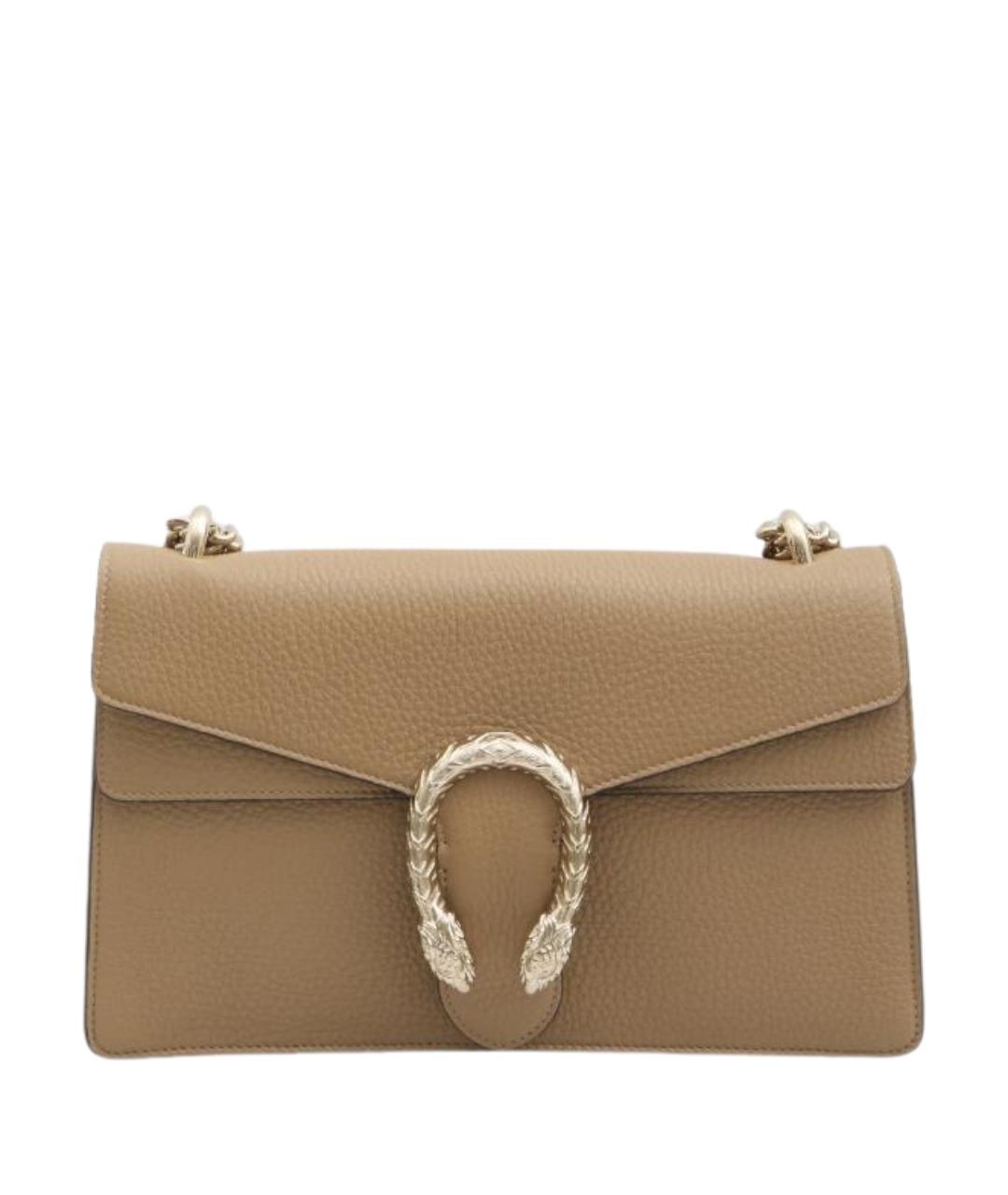 GUCCI Бежевая кожаная сумка через плечо, фото 1