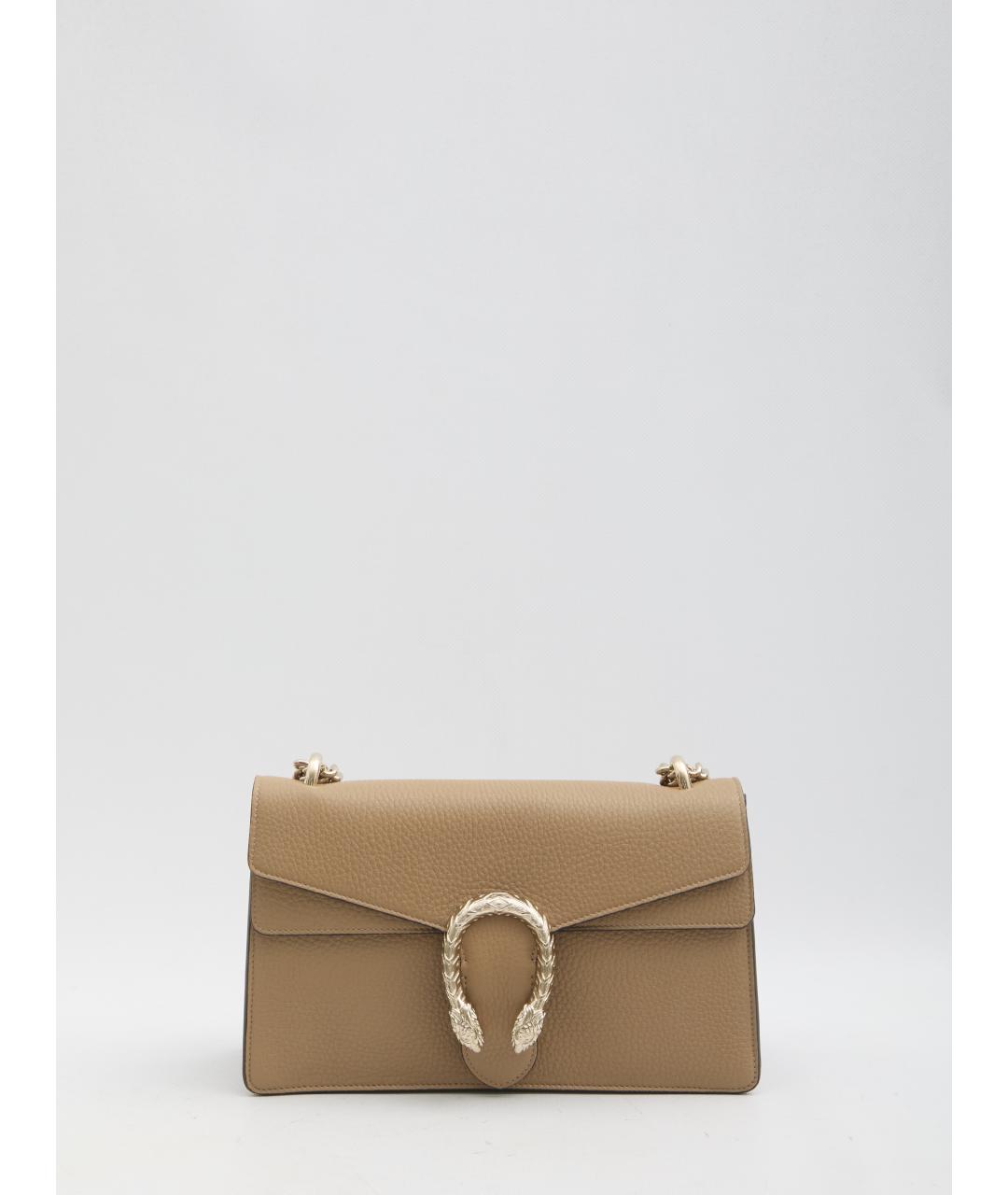 GUCCI Бежевая кожаная сумка через плечо, фото 6