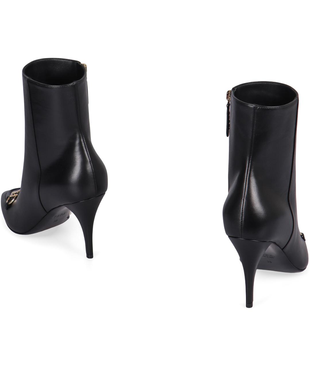 GUCCI Черные кожаные сапоги, фото 3