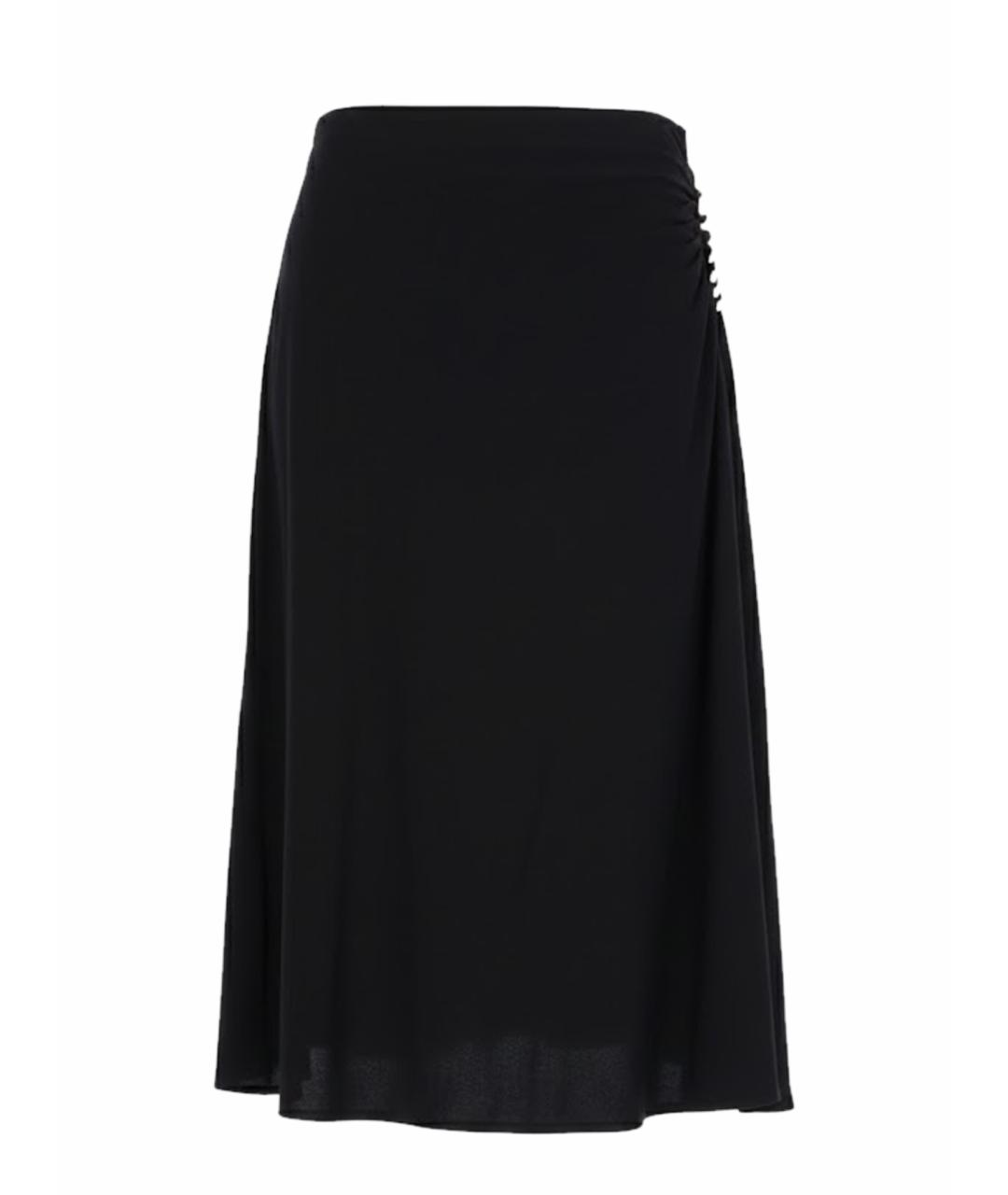 DRIES VAN NOTEN Черная хлопковая юбка миди, фото 1