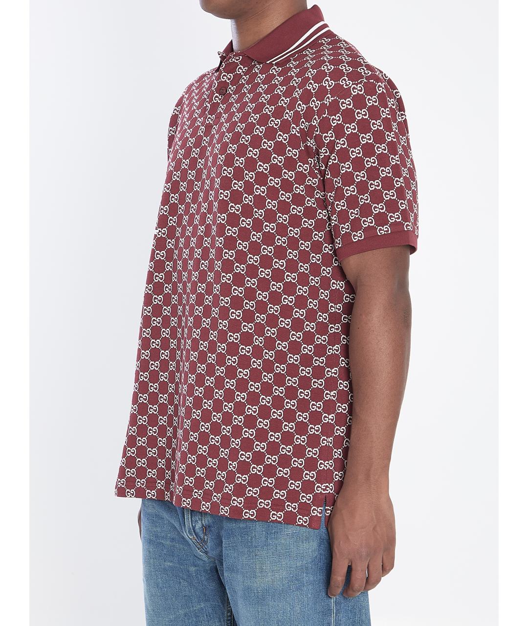 GUCCI Бордовая хлопковая футболка, фото 3