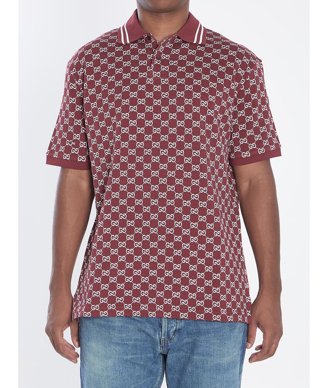 GUCCI Бордовая хлопковая футболка, фото 2