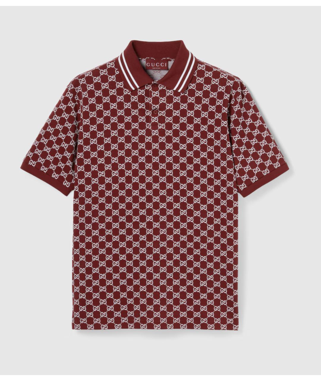 GUCCI Бордовая хлопковая футболка, фото 6