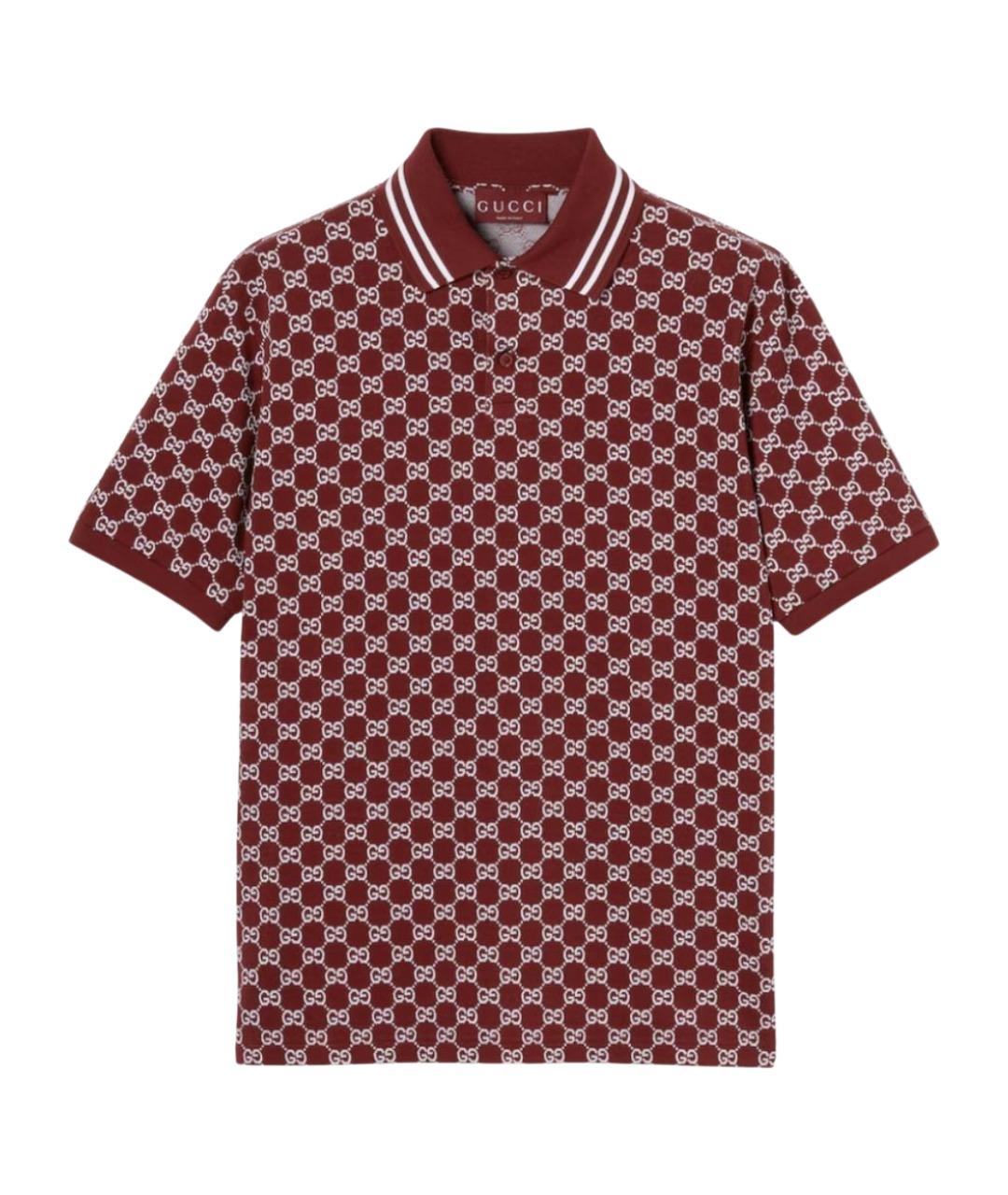 GUCCI Бордовая хлопковая футболка, фото 1