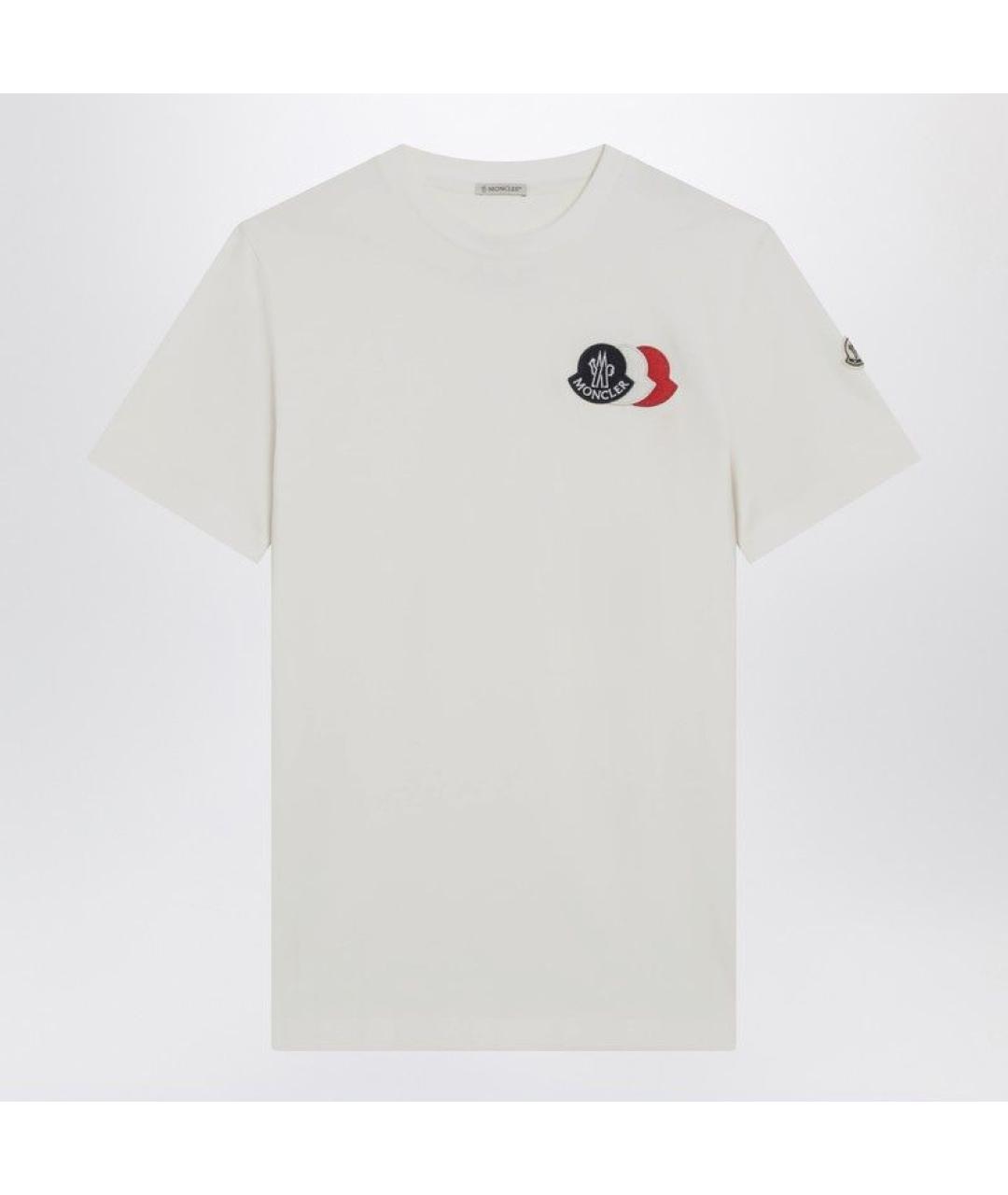 MONCLER Белая хлопковая футболка, фото 3